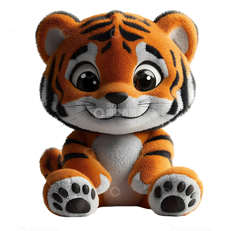 高清大图下载【趣麦麦图】可爱卡通老虎毛绒玩具