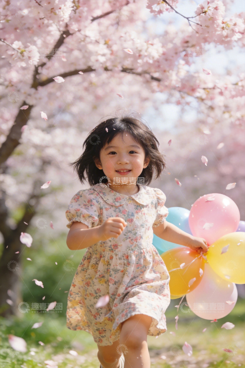 高清大图下载【趣麦麦图】春日樱花童趣开心写真