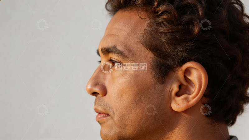 高清大图下载【趣麦麦图】男性侧面肖像特写摄影