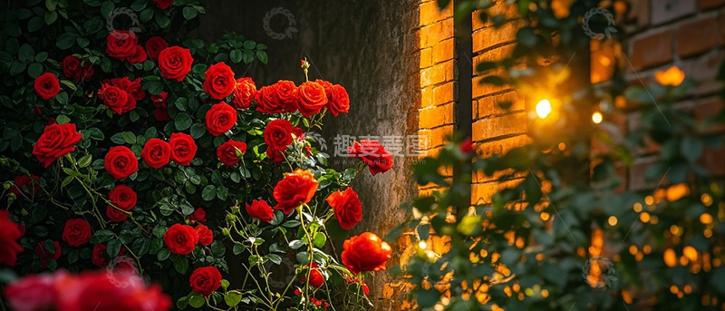 高清大图下载【趣麦麦图】黄昏玫瑰花园美景摄影