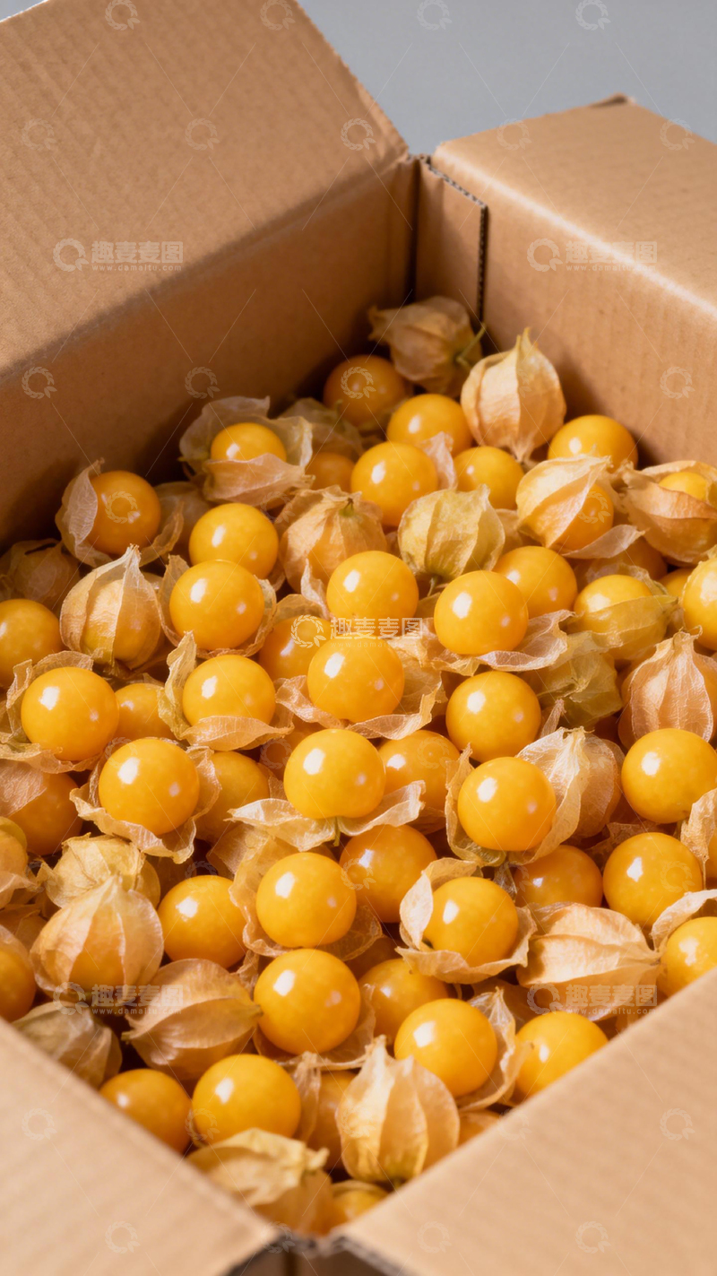 高清大图下载【趣麦麦图】纸箱装满载金黄果实