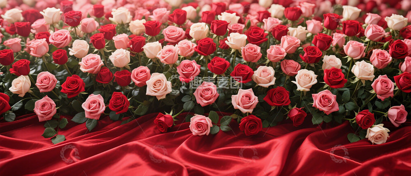 高清大图下载【趣麦麦图】玫瑰花海浪漫背景
