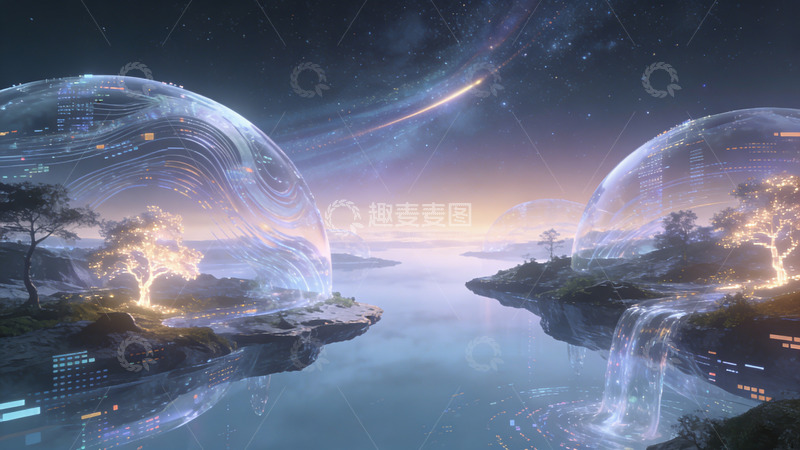 高清大图下载【趣麦麦图】未来科幻夜景梦幻场景