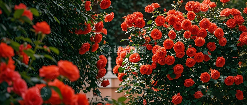 高清大图下载【趣麦麦图】花园盛放红色玫瑰风景摄影