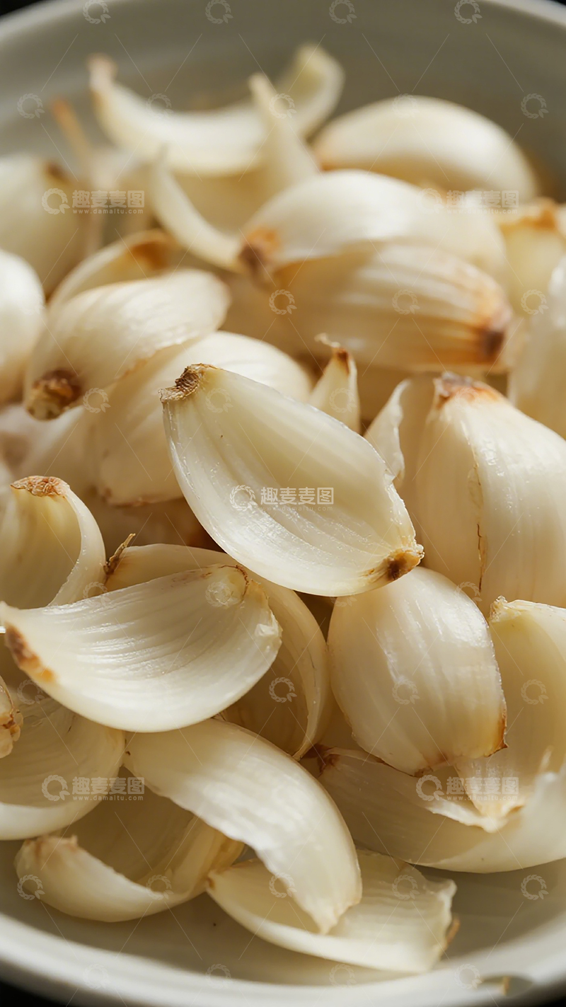 高清大图下载【趣麦麦图】新鲜大蒜切片特写