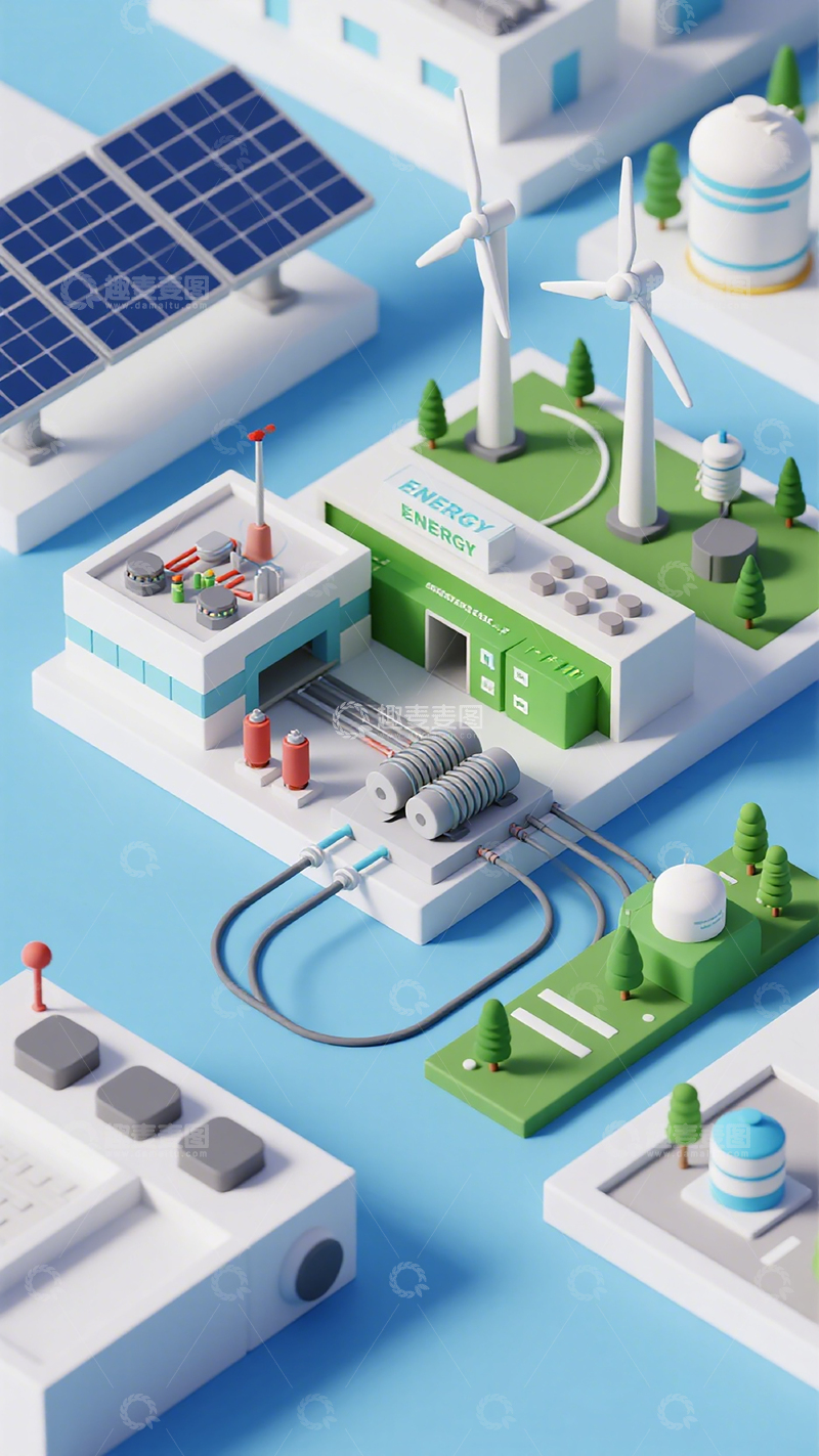 高清大图下载【趣麦麦图】微缩能源场景模型设计图