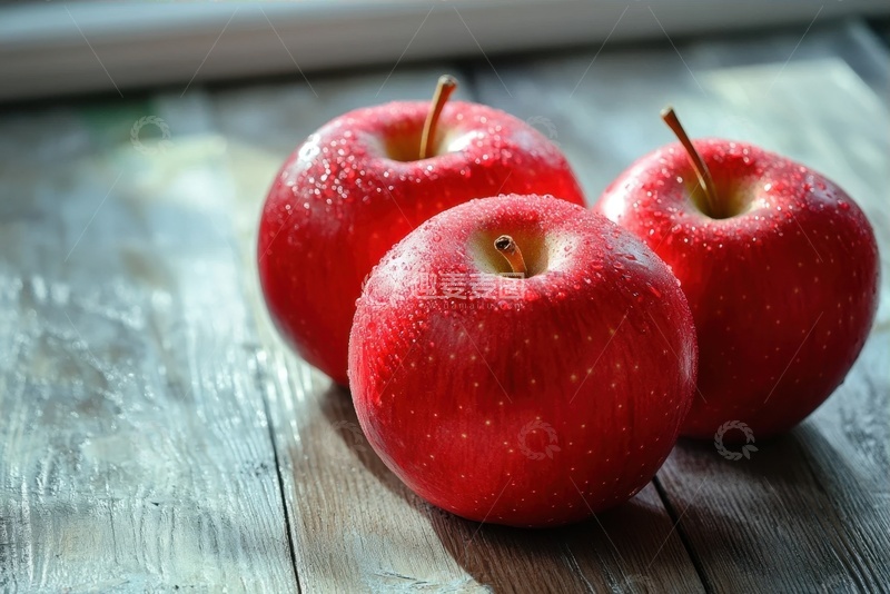 高清大图下载【趣麦麦图】三颗红苹果特写摄影