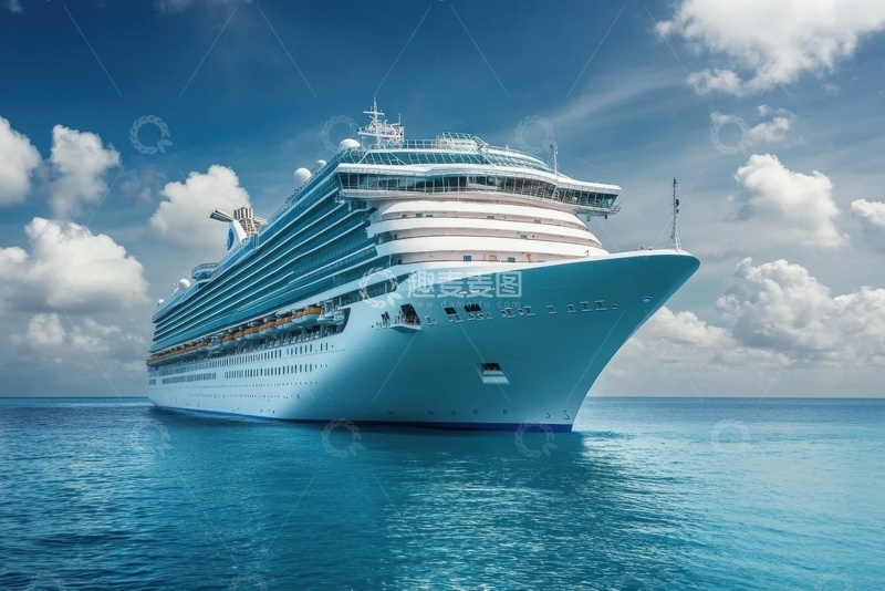 高清大图下载【趣麦麦图】大海上行驶的大轮船