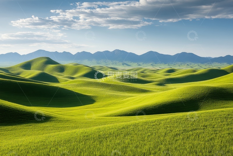 高清大图下载【趣麦麦图】起伏的山丘草地自然美景