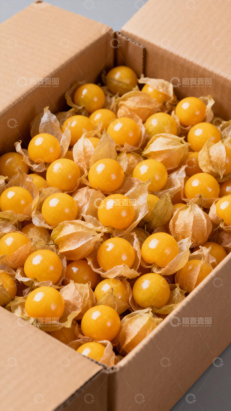 高清大图下载【趣麦麦图】纸箱装满金黄果实