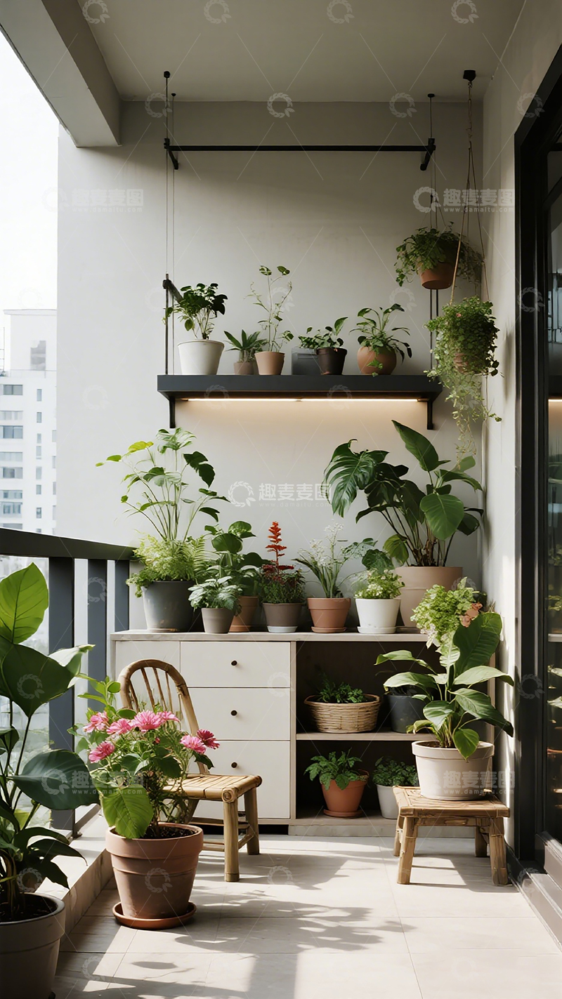 高清大图下载【趣麦麦图】阳台绿植装饰设计