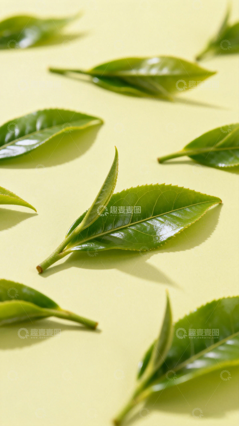 高清大图下载【趣麦麦图】绿叶背景素材简约风格