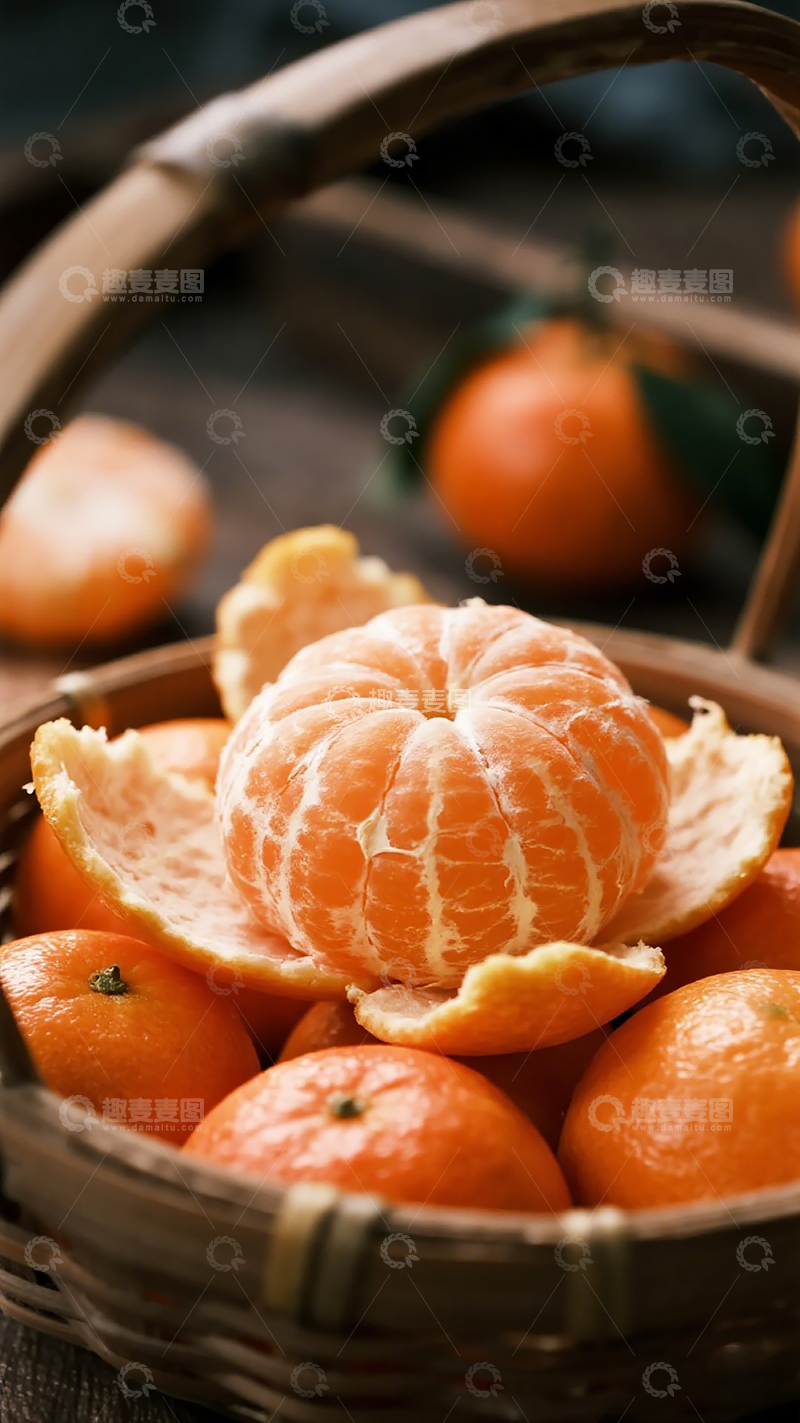 高清大图下载【趣麦麦图】篮子橘子静物摄影