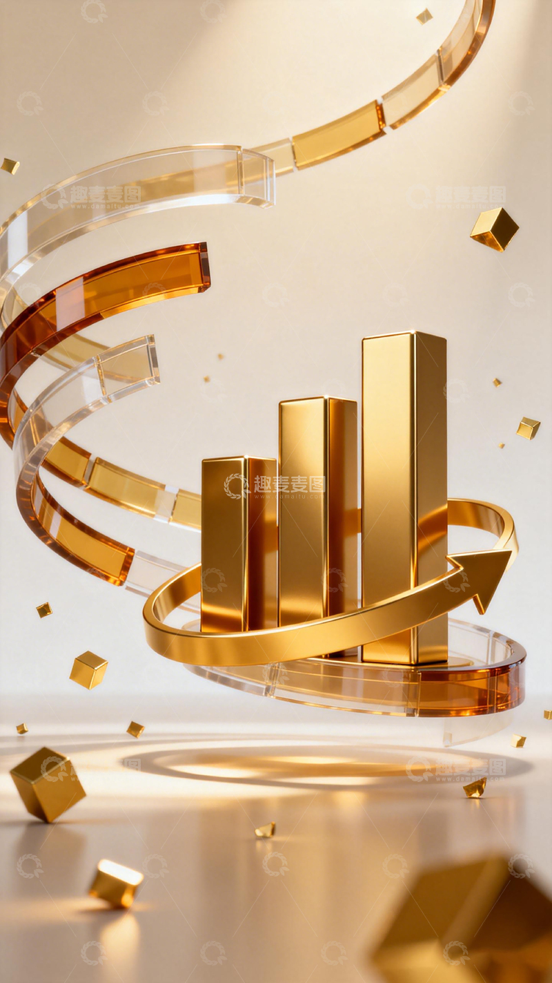 高清大图下载【趣麦麦图】金色商务图表设计素材