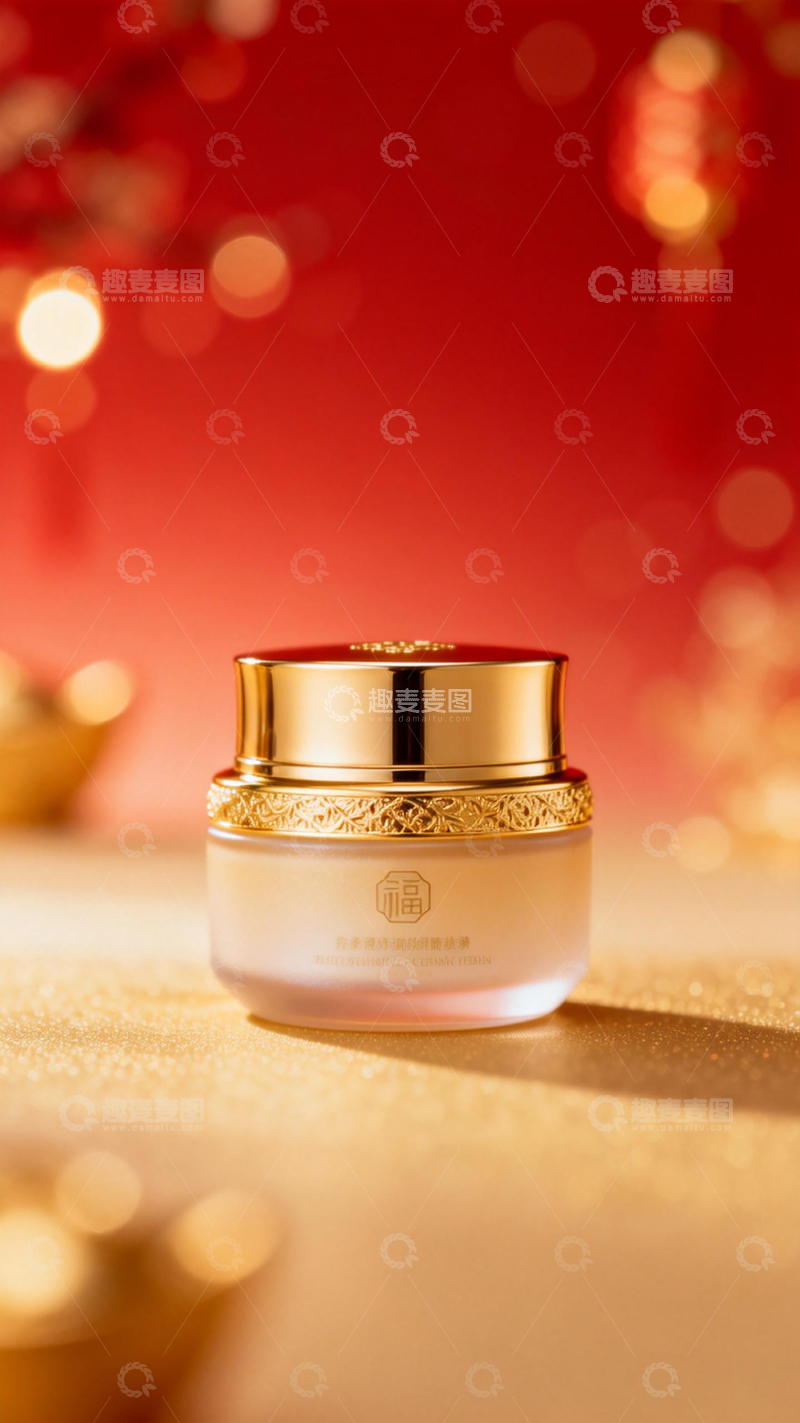 高清大图下载【趣麦麦图】奢华金装美容霜摄影