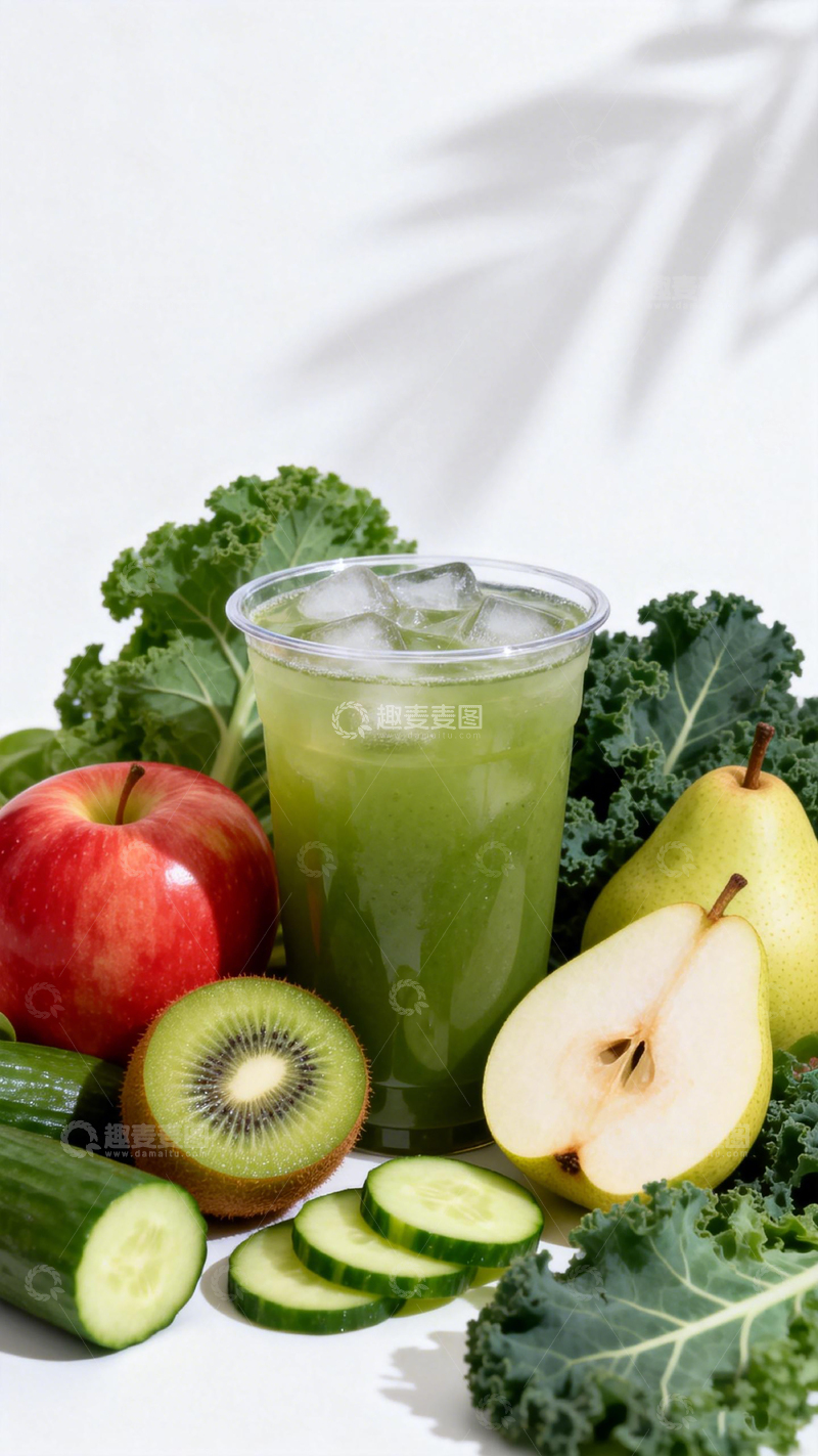 高清大图下载【趣麦麦图】健康绿色果蔬汁摄影图片