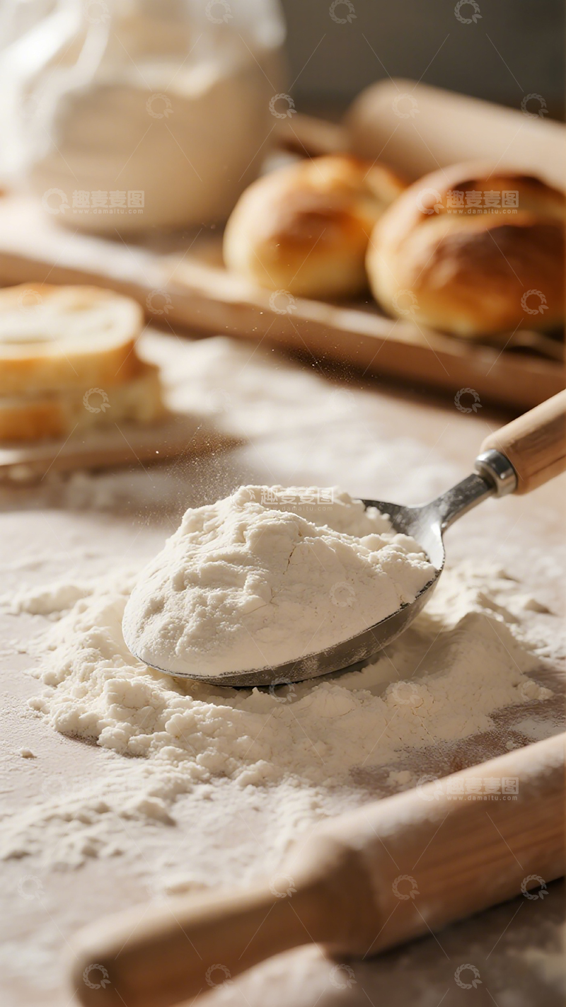 高清大图下载【趣麦麦图】烘焙场景面粉特写摄影