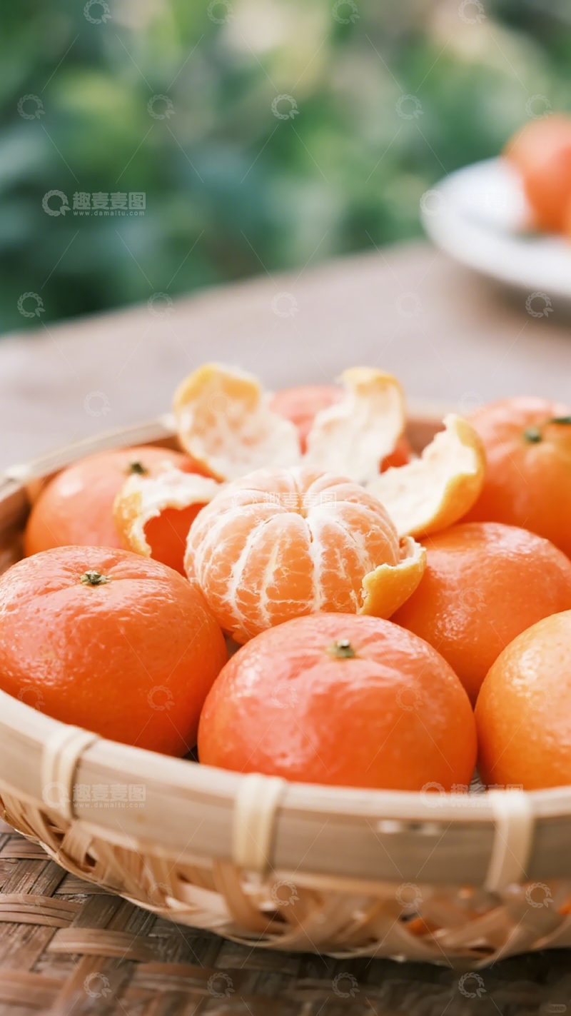 高清大图下载【趣麦麦图】新鲜橘子丰收篮