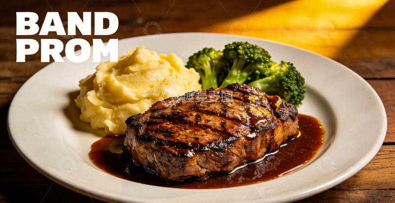 高清大图下载【趣麦麦图】美食宣传烤牛排海报