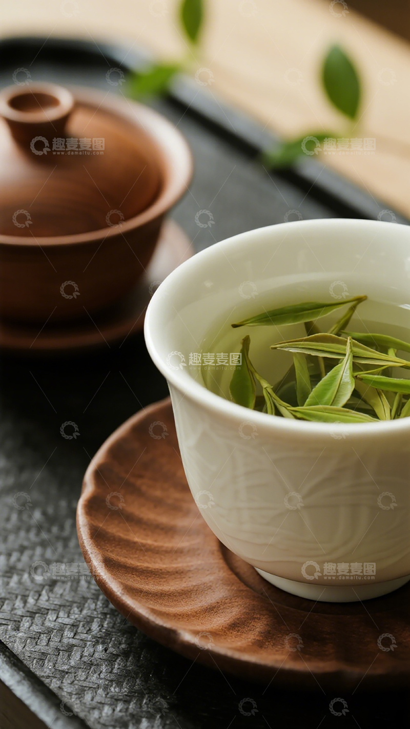 高清大图下载【趣麦麦图】简约中式茶艺茶具展示