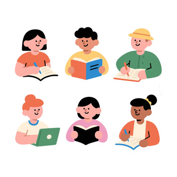 学习读书教育图标免抠元素