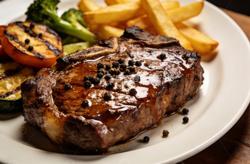 高清大图下载【趣麦麦图】西式大餐美味牛排配薯条