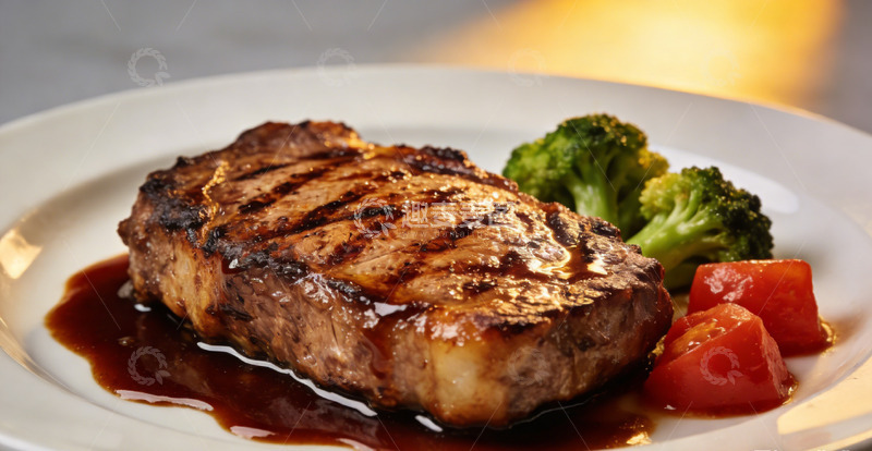 高清大图下载【趣麦麦图】西餐美食烤牛排盘餐