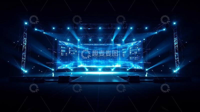 高清大图下载【趣麦麦图】未来科技舞台的光影奇观