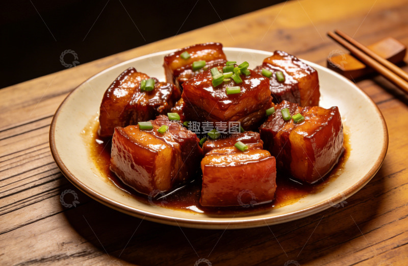 高清大图下载【趣麦麦图】中国红烧肉美食摄影图片