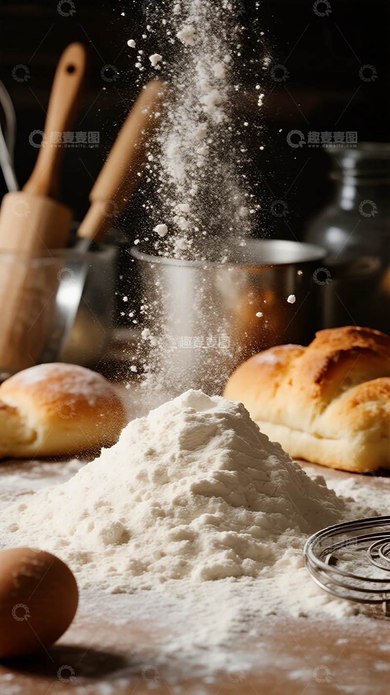 高清大图下载【趣麦麦图】烘焙面粉飞舞美食摄影