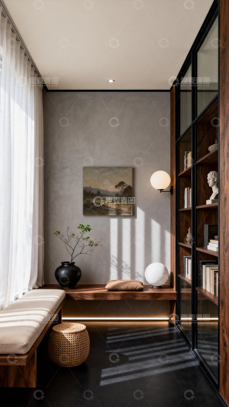 高清大图下载【趣麦麦图】简约现代书房装饰设计