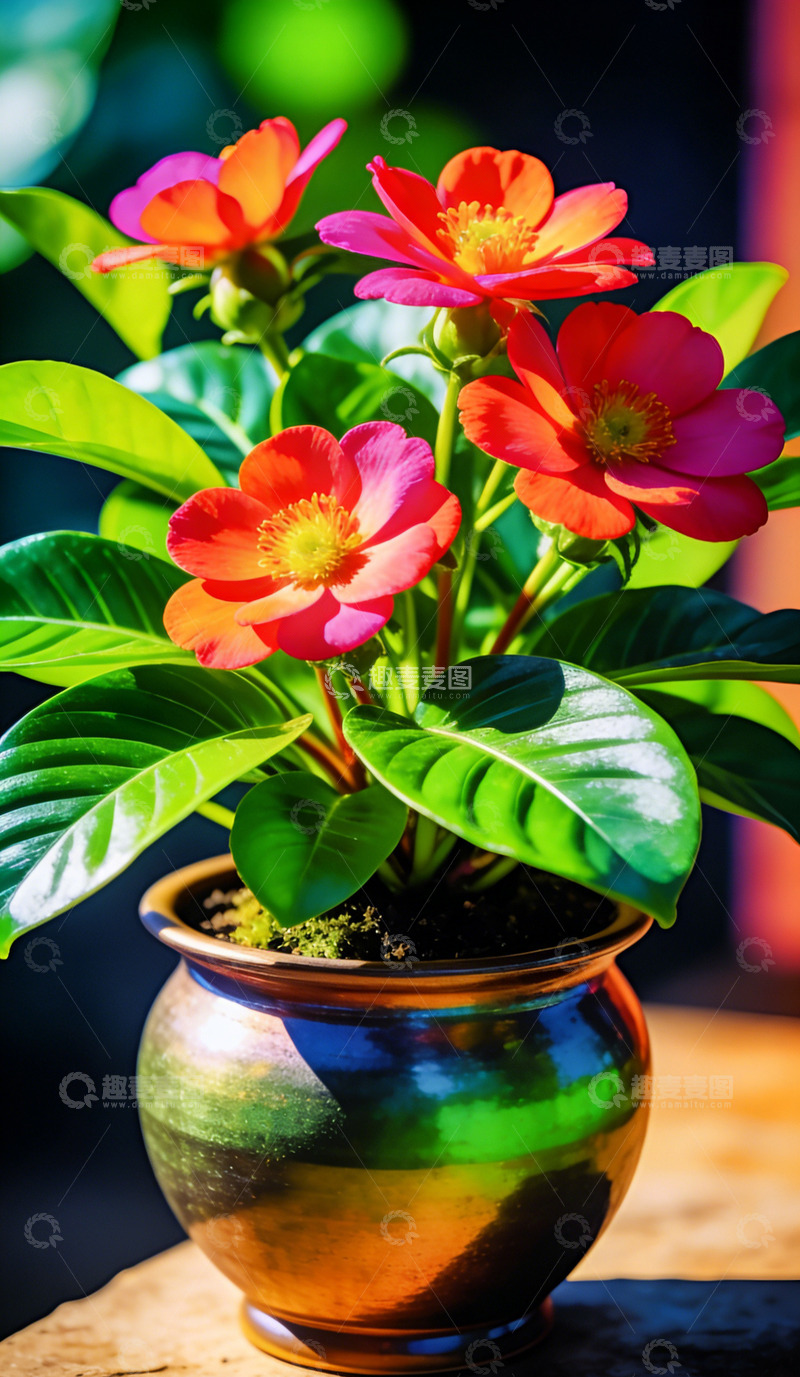 高清大图下载【趣麦麦图】鲜艳花卉盆栽摄影图片