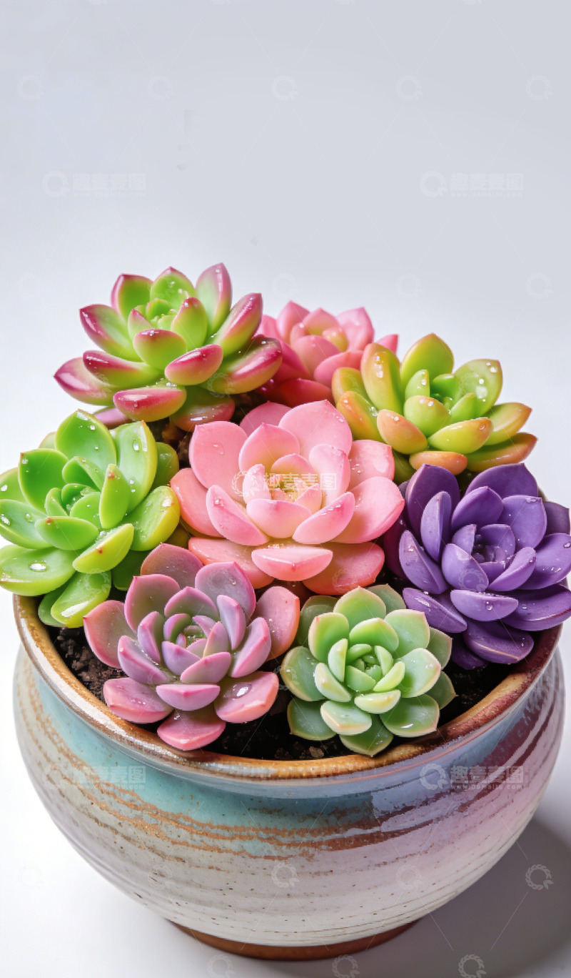 高清大图下载【趣麦麦图】多彩多肉盆栽园艺装饰