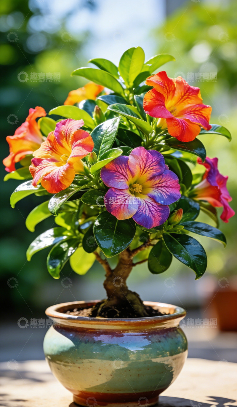 高清大图下载【趣麦麦图】盆栽花卉色彩艳丽