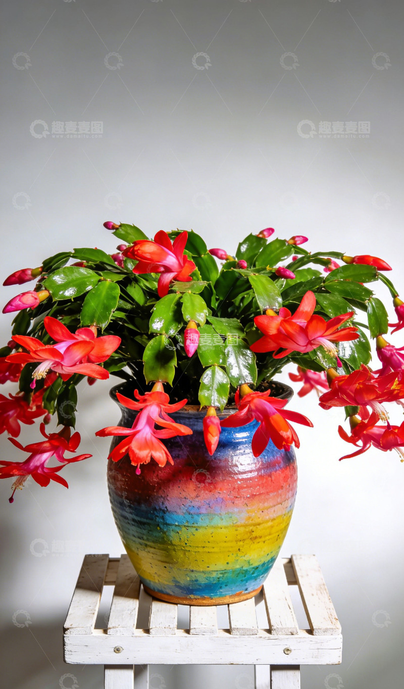 高清大图下载【趣麦麦图】彩虹盆栽鲜花装饰