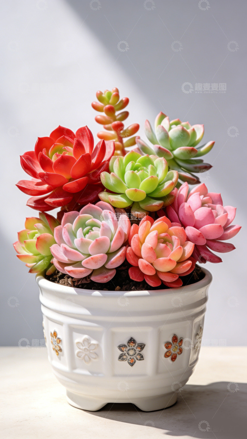 高清大图下载【趣麦麦图】多彩多肉盆栽美景
