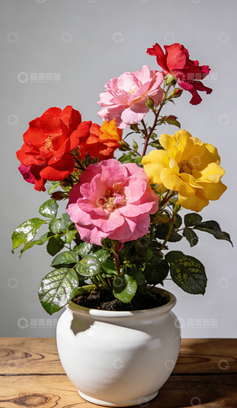 高清大图下载【趣麦麦图】多彩盆栽花卉花瓶装饰