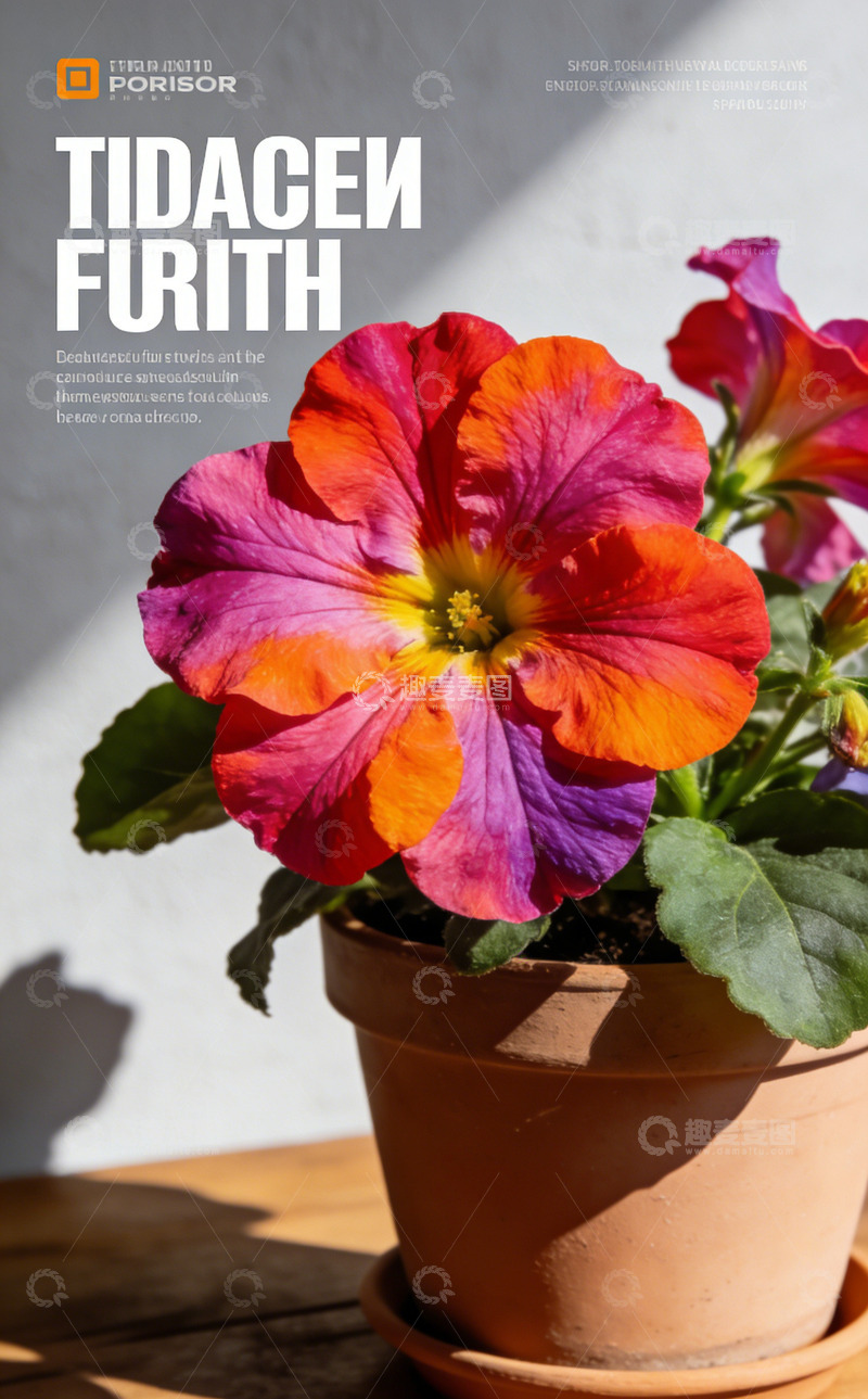高清大图下载【趣麦麦图】彩花盆栽宣传海报设计