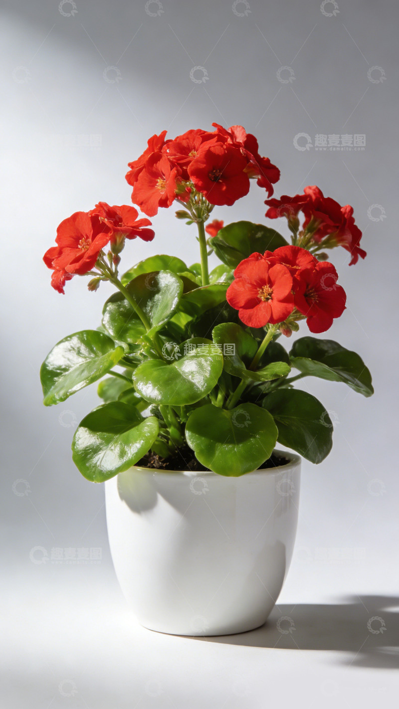 高清大图下载【趣麦麦图】简约红花盆栽摄影