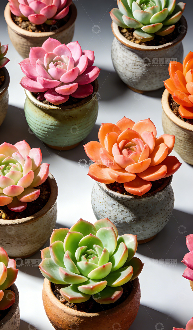 高清大图下载【趣麦麦图】多彩多肉盆栽摄影