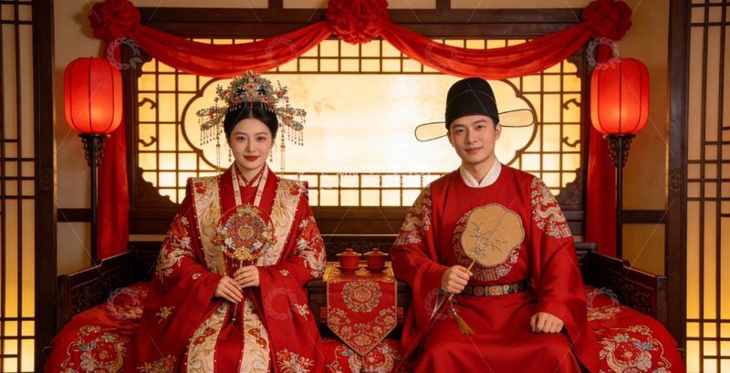 高清大图下载【趣麦麦图】传统中式婚礼服饰写真摄影