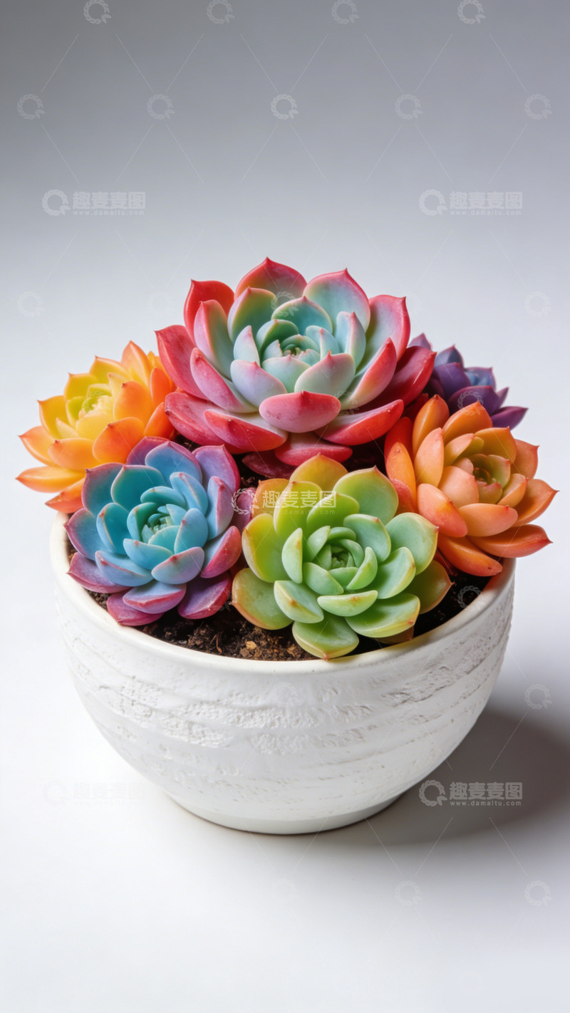 高清大图下载【趣麦麦图】多彩多肉植物盆栽摄影