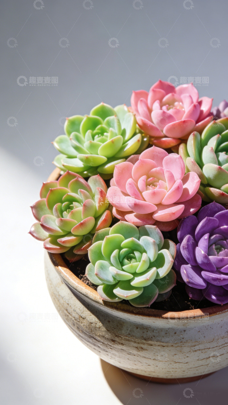 高清大图下载【趣麦麦图】多彩多肉植物盆栽摄影