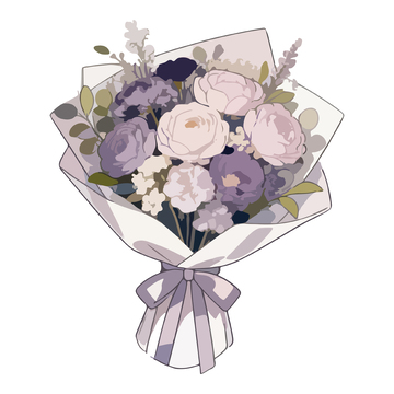 优雅花束插画设计素材