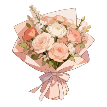 手绘鲜花花束插画设计素材