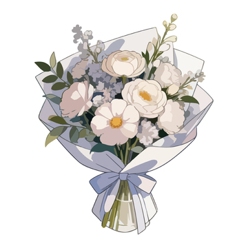 优雅花束插画设计素材