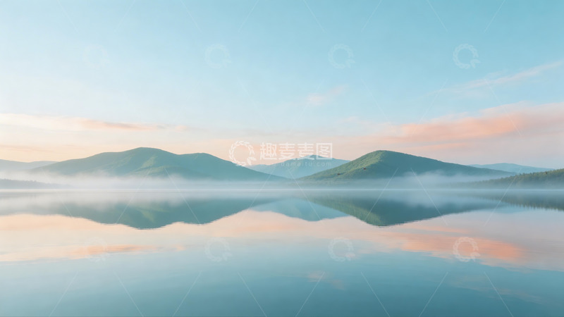 高清大图下载【趣麦麦图】山水倒影晨曦风景摄影