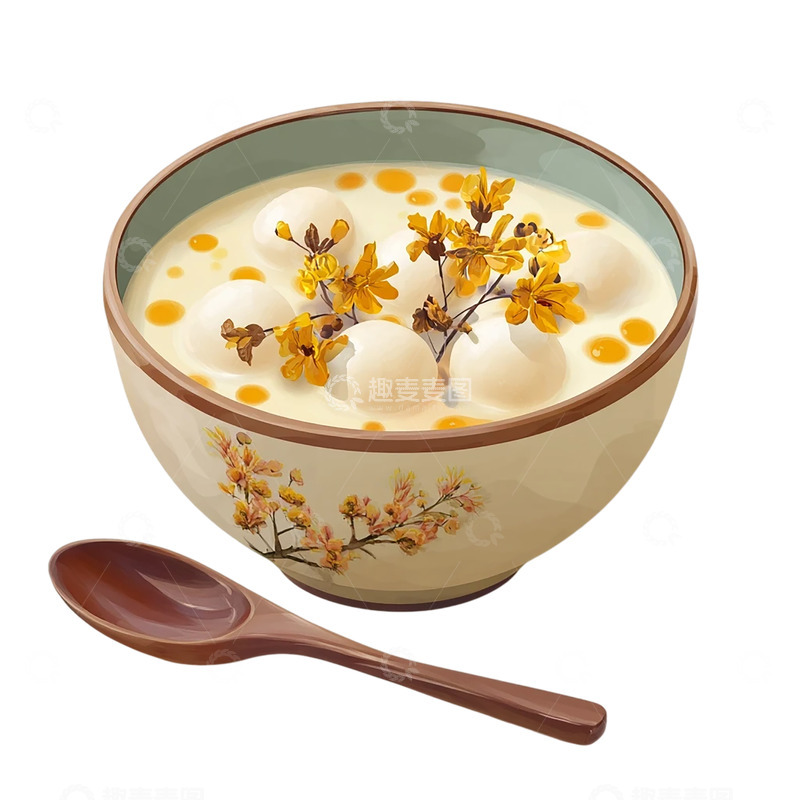 高清大图下载【趣麦麦图】晶莹剔透的春日花影汤