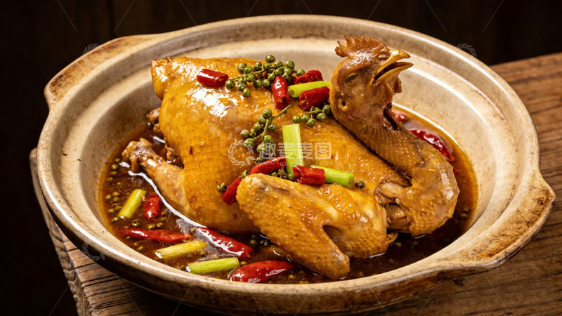 高清大图下载【趣麦麦图】砂锅炖鸡香辣诱人