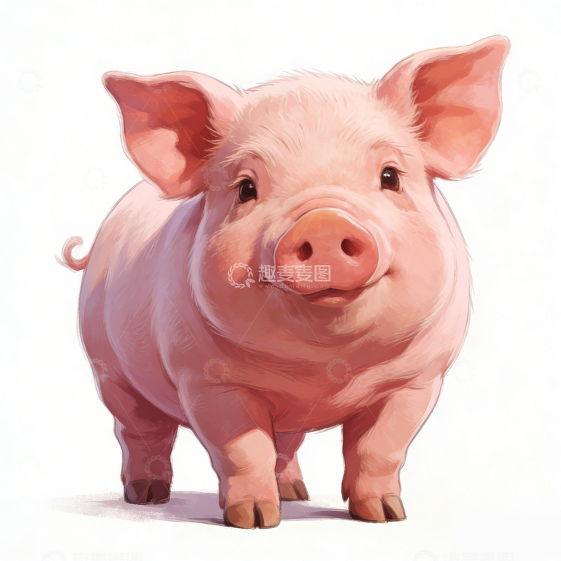 高清大图下载【趣麦麦图】卡通小猪插画设计素材